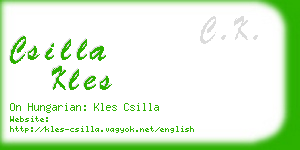 csilla kles business card